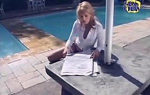Passionate frigging for petite tgirl at the pool