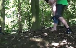 Cute girlfriend sex in the woods  