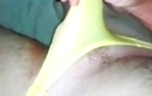 Yellow thong tease masturbation  