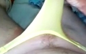 Yellow thong tease masturbation  