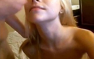 Hot blonde sucks fucks on cam