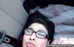 Latina fucked and given a facial in the car