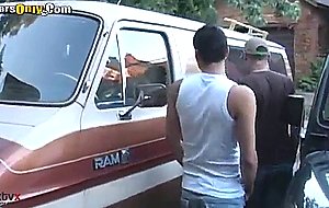 Guy sucking dick in the van