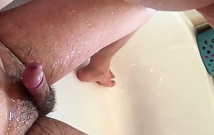 Girl pisses on cock and sucks it  