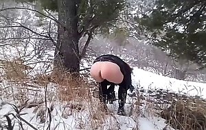 Request, honey and sweet rear-view winter peeing compilation