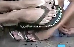 Sexy dual latina feet on cam  