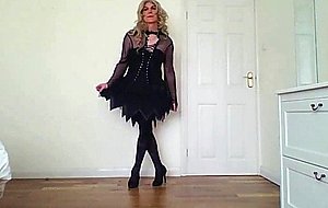Sexy black dress with no panties