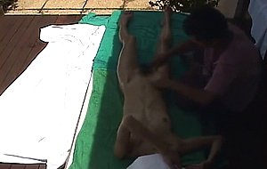 Sexy woman gets a happy ending massage 