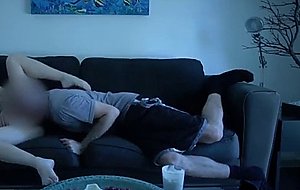 Stepsiblings are 69ing on the couch  