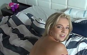 Young hoe gets fucked and jizzed on by lover