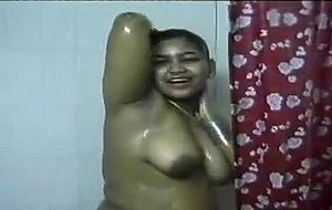 Indian with big tits gives head and gets cummed