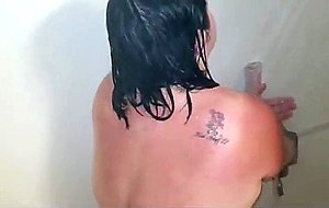Sexy bbw takes a shower, then gets a naughty facial  