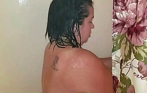 Sexy bbw takes a shower, then gets a naughty facial  