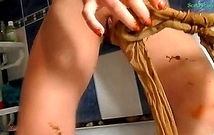 Dirty pantyhose in pussy and fuck ass  