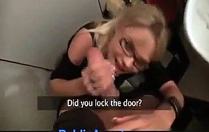 PublicAgent Blonde Cafe Waitress Takes It In The Toilets