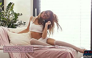 Petite Czech MILF beauty Sabrisse Fox stripteasing