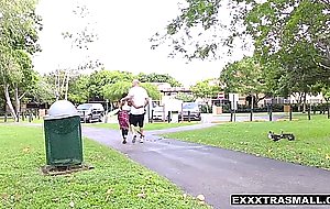 Flexible ebony teen bounces on white cock