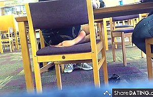 Candid desi teen's feet in library  