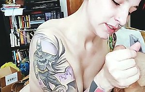 Harley is at it again! blowing and swallowing cum!  