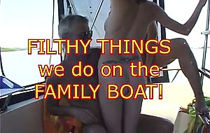 Family on the boat 