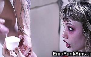 Psychotic Goth Teen Gets Cum Medicine