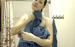 Pregnant cam girl in showering at home hd