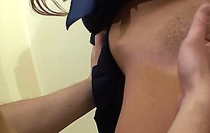 Amateur brunette gets fucked and creampied