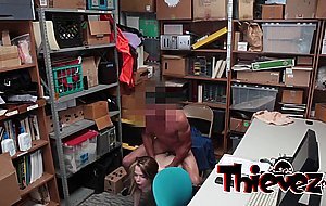 Petite teen enjoys hard dicking at the back of office