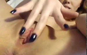 hot girlfriend having fun fingering her wet pussy