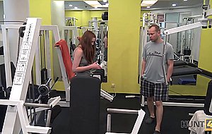 Hunt4k. dirty guy picks up young hottie and fucks her right in gym