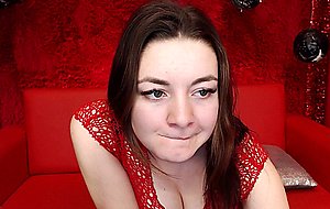 Busty brunette's webcam show