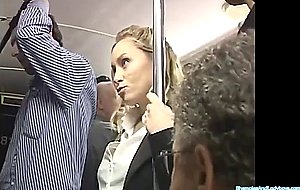Blonde groped to orgasm on bus  