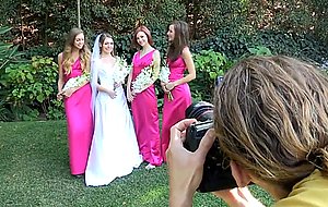 Bride has lesbian foursome with bridesmaids