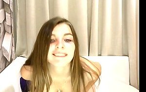 busty cutie gets naked and touching herself on webcam