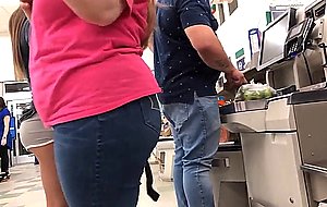 Candid teen ass teasing in public  