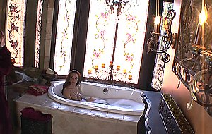 Sexy teen and busty cougar share a lesbian bath