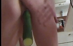 She fucks a cucumber on cam part