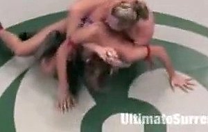 Two big titted blonds catfight, winner fucked the helpless loser.