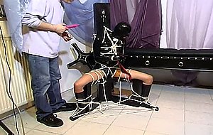 German sub in latex gets put into bondage by her master