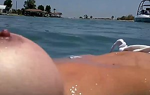 Hot erotic pose on the boat