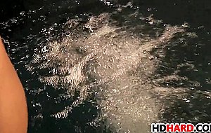 Underwater titties flopping around