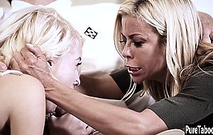 Jealous stepmom rode stepsons big cock with hot blonde