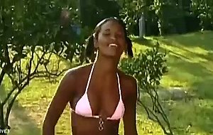 Ebony teen anal action