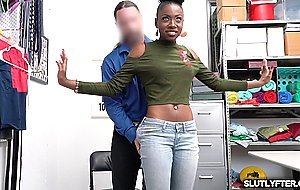 LP Officer screwing the Ebony shoplyfters pussy from behind doggystyle