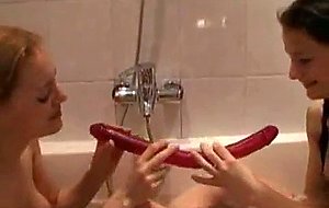 Young lesbians in the bath