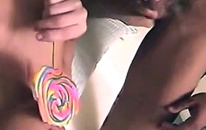 T-Girl With Lollipop Fucked & Creamed