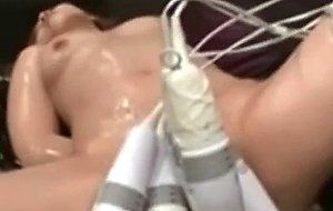 Asian greased and made to orgasm