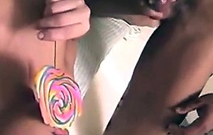 Lollipop and dick for a hungry tranny