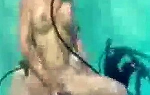 Hot couple fucking in underwater