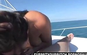 Rich amateur couple fuck on their yacht